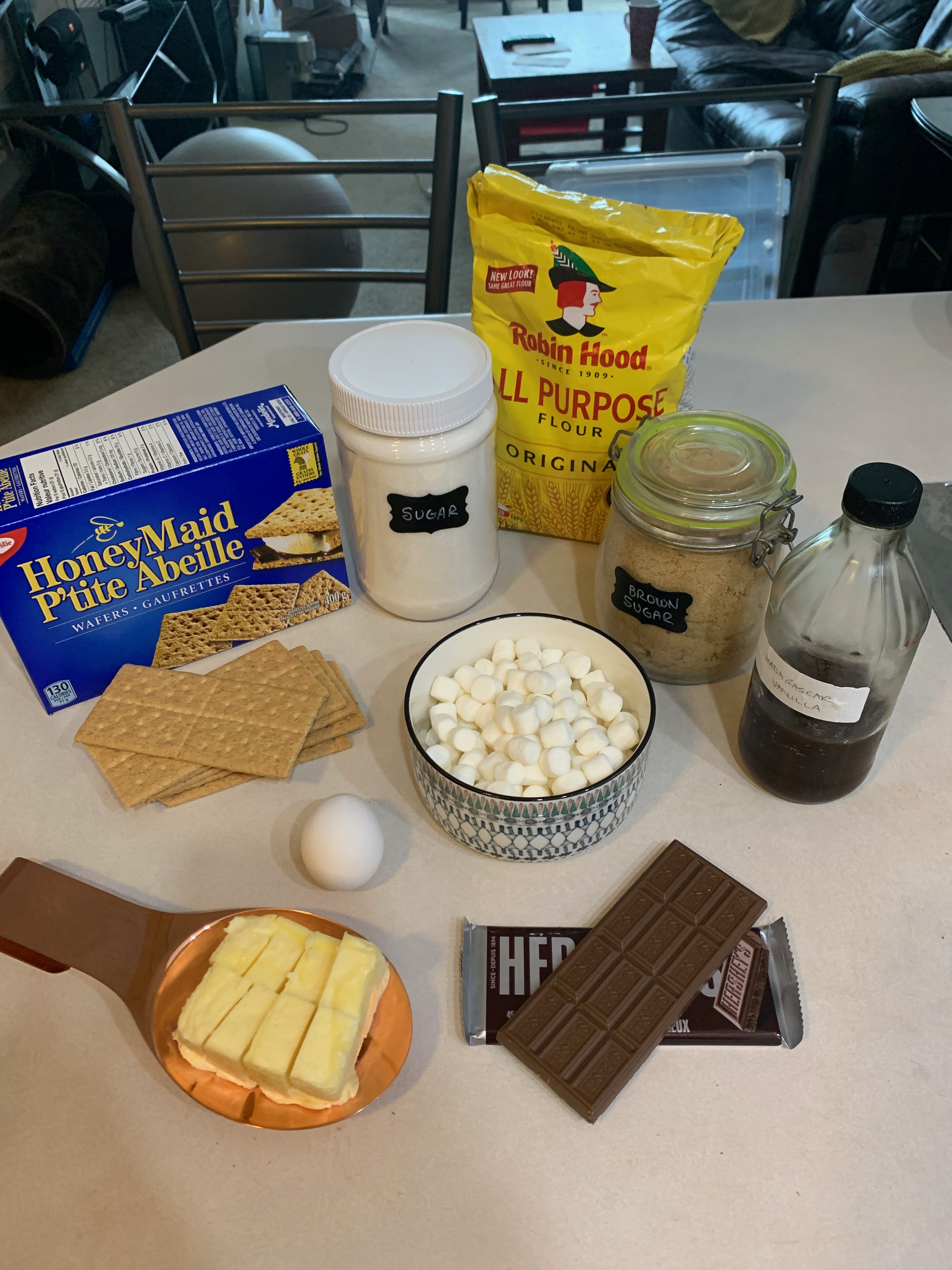 Chewy S'Mores Cookies base ingredients