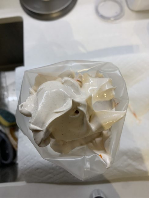 meringue in a piping bag 