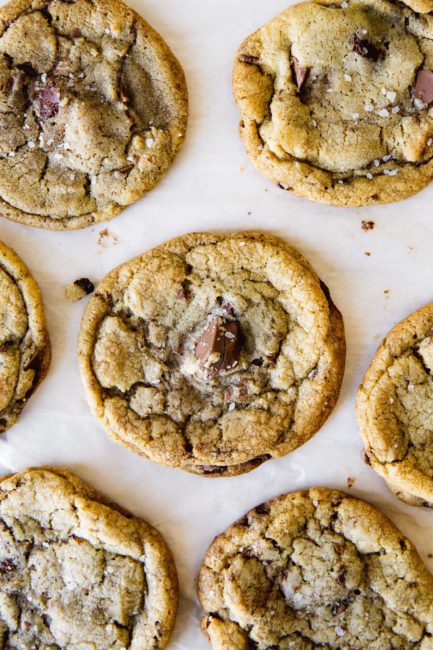 the best chocolate chip cookies top down view