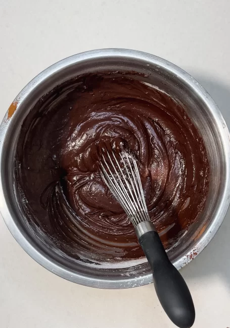 mixed brownie batter
