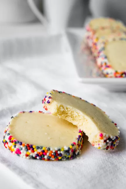 two Vanilla Shortbread Cookies with sprinkles 