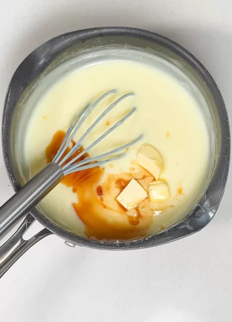 vanilla and butter added to custard 