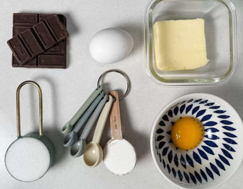 ingredients for Chocolate Lava Cakes 