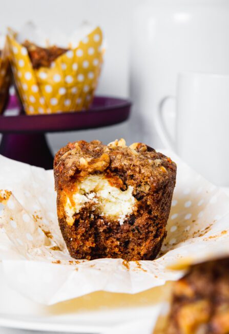 Carrot Cake Muffins with cream Cheese filling