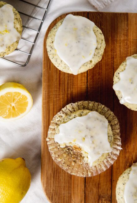 top down view of Lemon Poppy Seed Muffins
