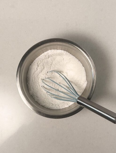 sugar and flour in a bowl