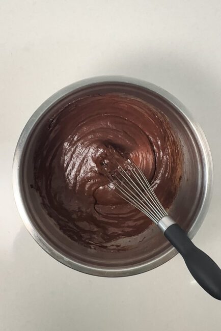 mixed wet brownie batter