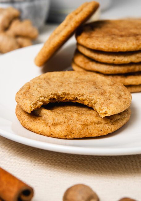 Easy Pumpkin Spice Cookies with a bite taken out