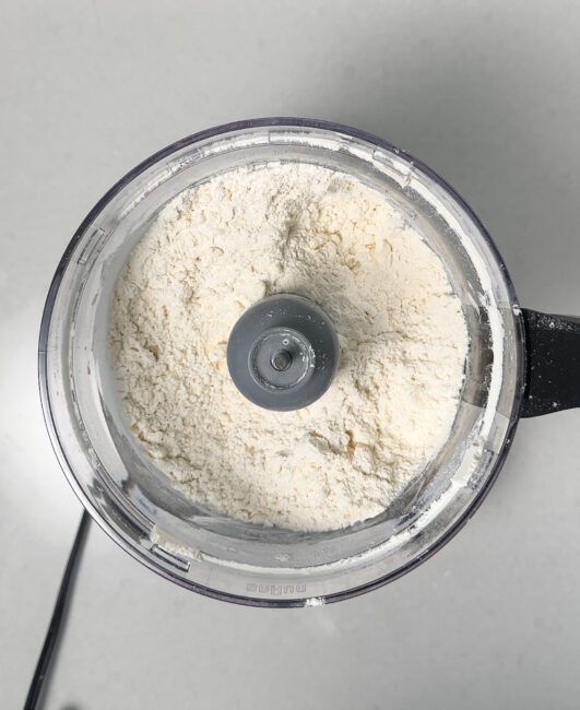 butter, sugar, salt and flour in a food processor