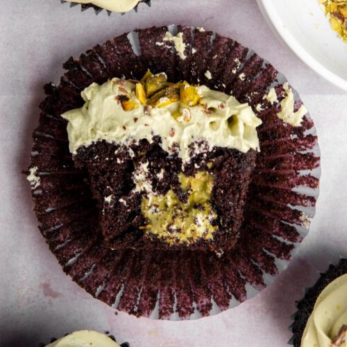 chocolate pistachio cupcakes